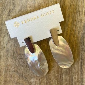 Kendra Scott Iridescent Drop Earrings in original packaging